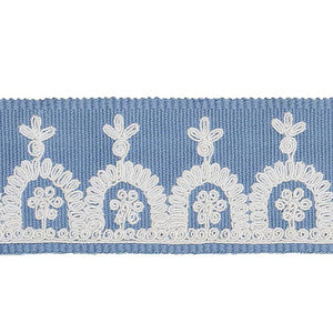 Noelia Embroidered Tape Chambray 74157 by Schumacher Designer Trim
