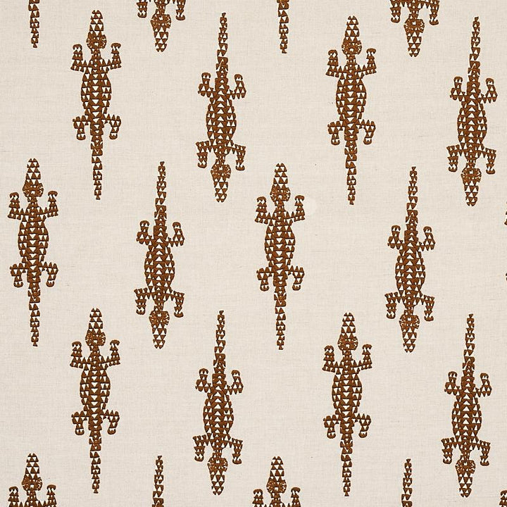 Baracoa Embroidery Brown 80201 by Schumacher Designer Fabric Copacabana 23.6" - Swanky Fabrics -