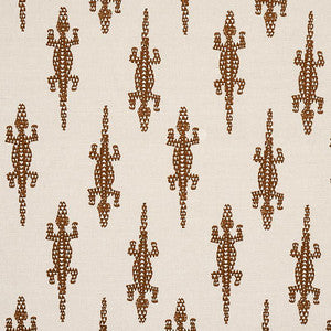 Baracoa Embroidery Brown 80201 by Schumacher Designer Fabric
