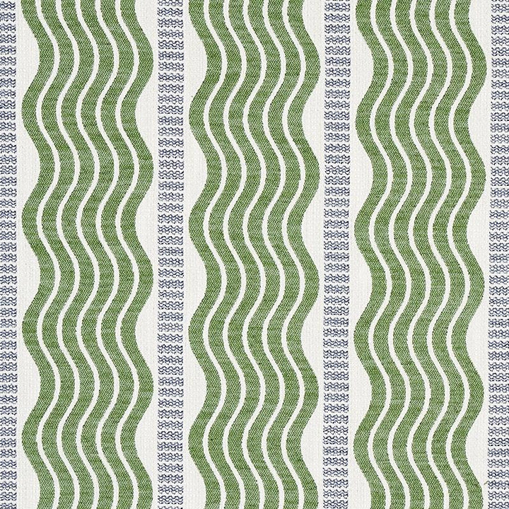 Sina Stripe Green 79940 by Schumacher Designer Fabric Copacabana 7.0" - Swanky Fabrics -
