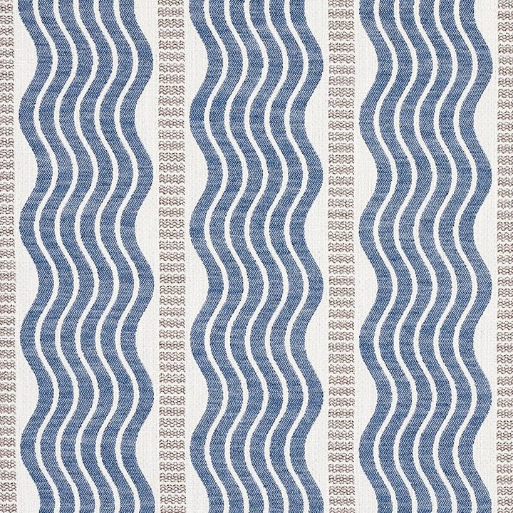 Sina Stripe Blue 79941 by Schumacher Designer Fabric Copacabana 7.0" - Swanky Fabrics -
