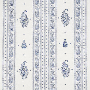 Jaipur Linen Embroidery Blue 65802 by Schumacher Designer Fabric