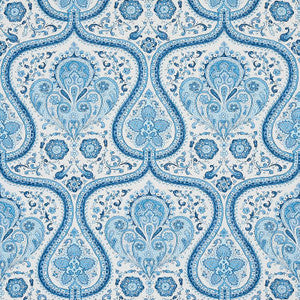 Paisley Court Blue 179860 by Schumacher Designer Fabric