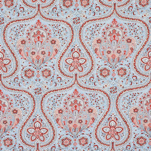 Paisley Court Sky & Rose 179861 by Schumacher Designer Fabric