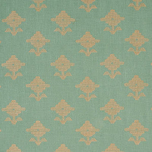 Rubia Embroidery Mineral 74164 by Schumacher Designer Fabric