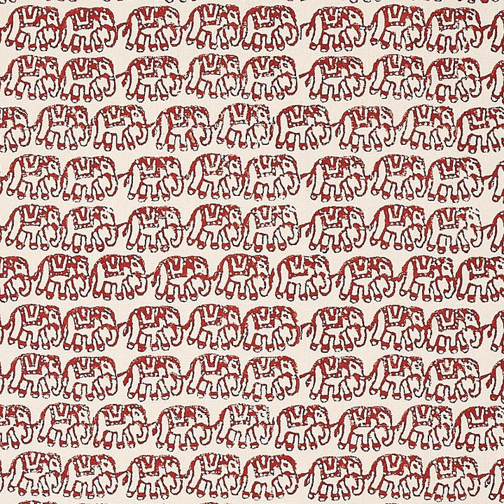 Ellies Hand Block Print Rust 179751 by Schumacher Designer Fabric Molly Mahon 4.88" - Swanky Fabrics -