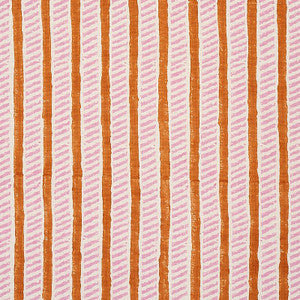 Garden Path Hand Block Print Copper & Rose 179761 by Schumacher Designer Fabric