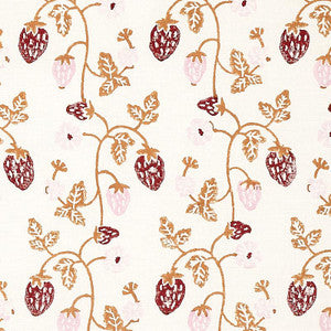 Strawberry Hand Block Print Copper 179781 by Schumacher Designer Fabric