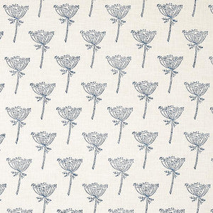 Wild Carrot Hand Block Print Indigo 179810 by Schumacher Designer Fabric