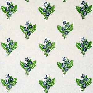 Primrose Hand Block Grass & Sky 179830 by Schumacher Designer Fabric