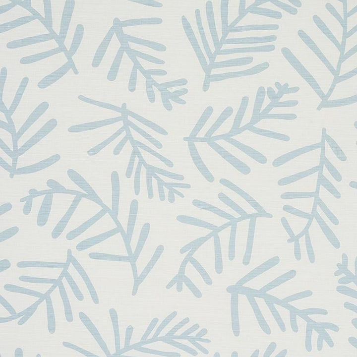 Tiah Cove Blue Leaf 179911 by Schumacher Designer Fabric Caroline Z Hurley 27.0" - Swanky Fabrics -
