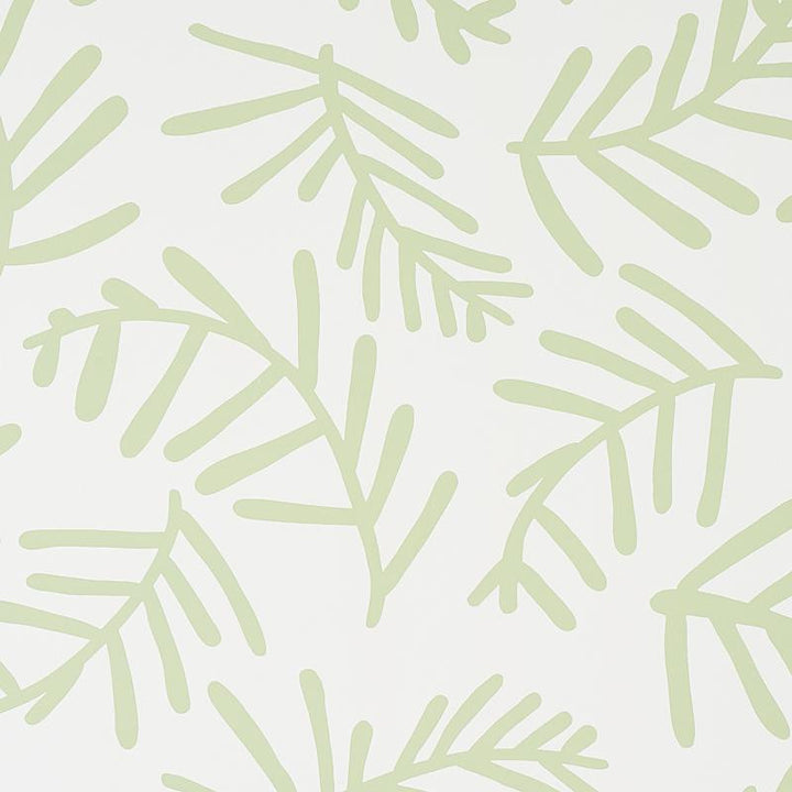Tiah Cove Sage Leaf 5012450 by Schumacher Designer Wallpaper Caroline Z Hurley 27.0" - Swanky Fabrics -