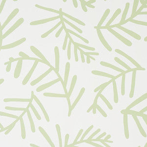 Tiah Cove Sage Leaf 5012450 by Schumacher Designer Wallpaper