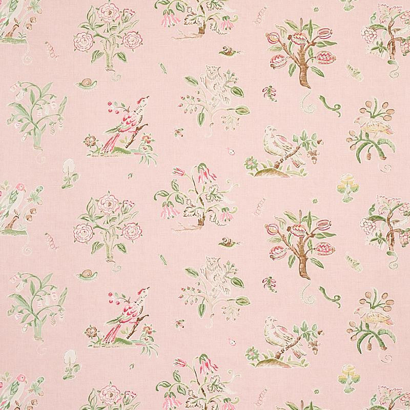 Magical Menagerie Blush 176754 by Schumacher Designer Fabric Flight Of Fancy 54.0" - Swanky Fabrics -