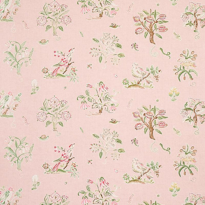 Magical Menagerie Blush 176754 by Schumacher Designer Fabric Flight Of Fancy 54.0" - Swanky Fabrics -