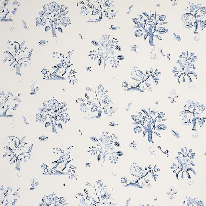 Magical Menagerie Blues 5012212 by Schumacher Designer Wallpaper Flight Of Fancy 54.0" - Swanky Fabrics -