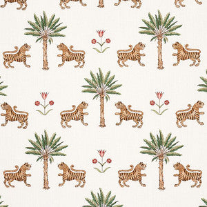 Tiger Palm Cocoa 179930 by Schumacher Designer Fabric