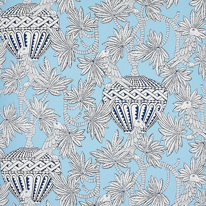 Santarem Sky 5012820 by Schumacher Designer Wallpaper Mystique 27.0" - Swanky Fabrics -