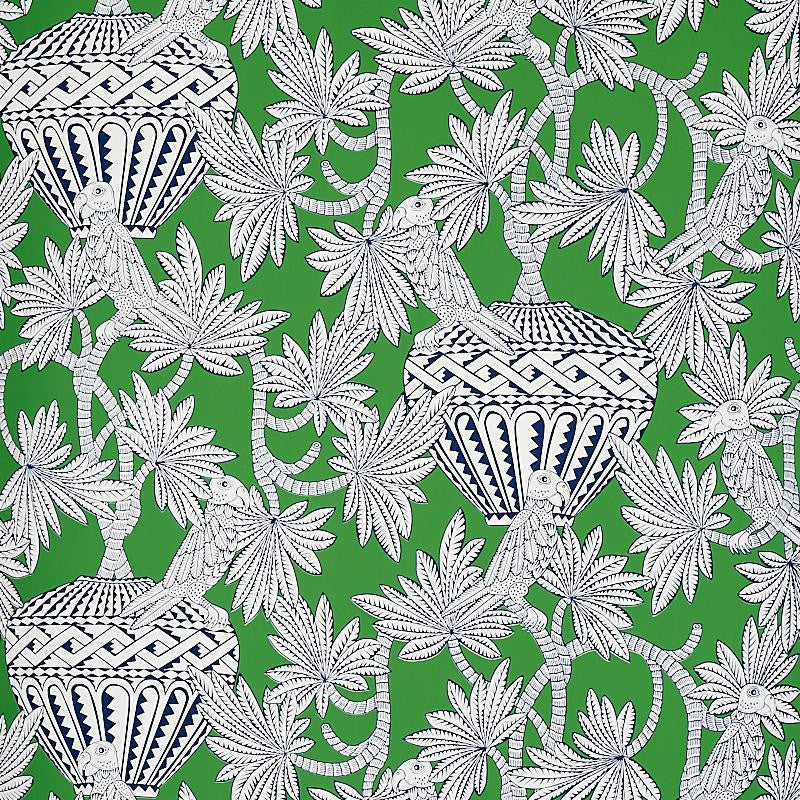 Santarem Green 5012821 by Schumacher Designer Wallpaper Mystique 27.0" - Swanky Fabrics -