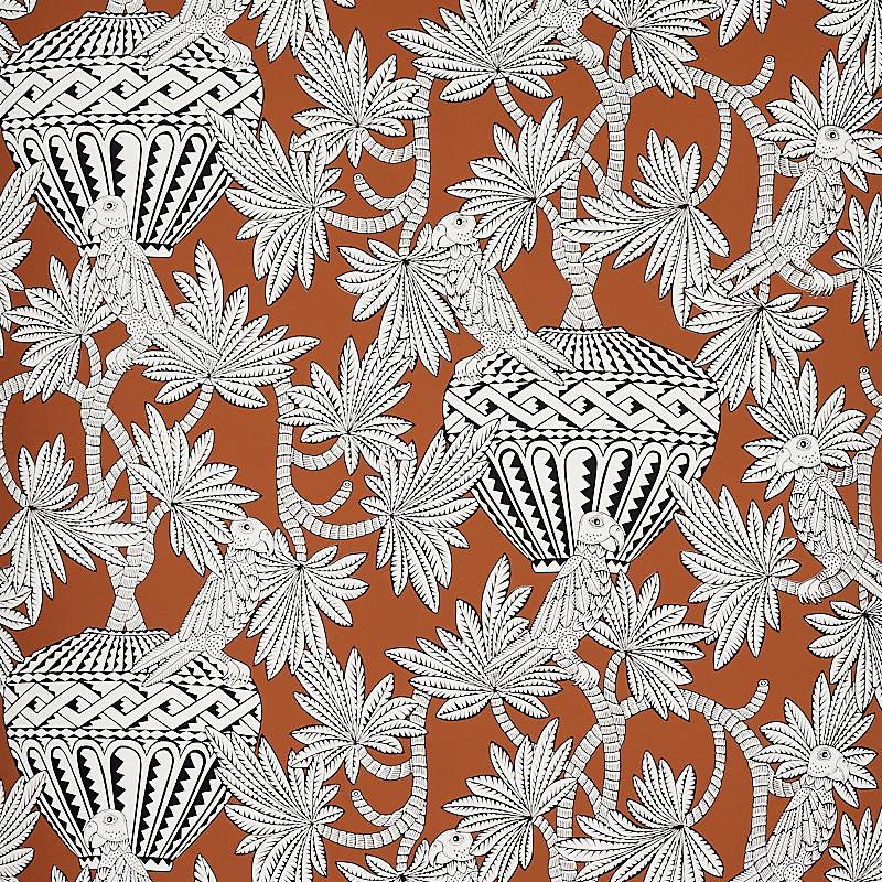 Santarem Chocolate 5012822 by Schumacher Designer Wallpaper Mystique 27.0" - Swanky Fabrics -