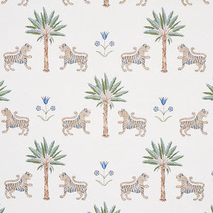 Tiger Palm Delft 5012921 by Schumacher Designer Wallpaper