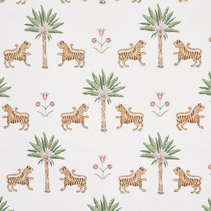 Tiger Palm Crimson 5012922 by Schumacher Designer Wallpaper