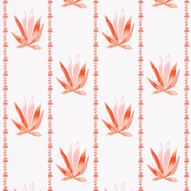 Agave Stripe Grapefruit 5012682 by Schumacher Designer Wallpaper Peg Norriss 4.5" - Swanky Fabrics -