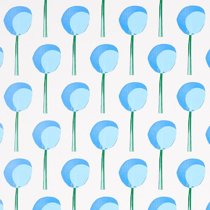 Topiary Bluebell 5012701 by Schumacher Designer Wallpaper Peg Norriss 2.0" - Swanky Fabrics -