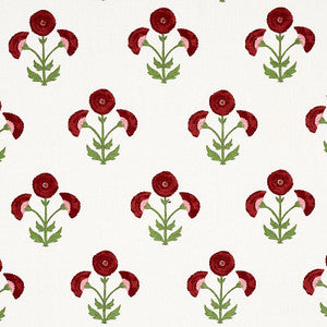Saranda Flower Embroidery Cardinal 179670 by Schumacher Designer Fabric