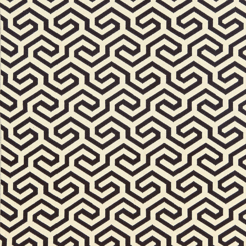 Ming Fret Noir 66881 by Schumacher Fabric Schumacher Fabric Ming Fret Noir 66881Fabric COTTON 75% FRANCE </p><p>Repeat: H: HORZ. 4 1/8" (10CM) , V: VERT. 5 1/2" (14CM) 50 - Fabric Carolina -
