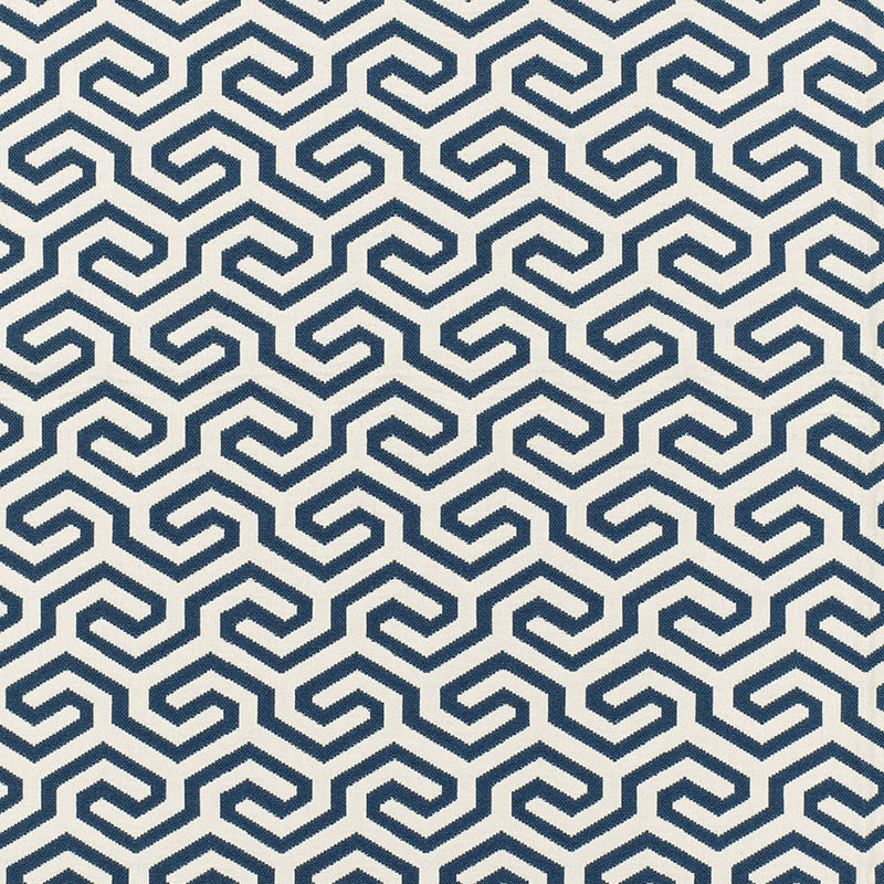 Ming Fret Navy 66884 by Schumacher Fabric Schumacher Fabric Ming Fret Navy 66884Fabric COTTON 75% FRANCE </p><p>Repeat: H: HORZ. 4 1/8" (10CM) , V: VERT. 5 1/2" (14CM) 50 - Fabric Carolina -