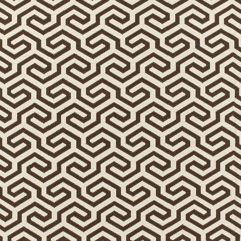 Ming Fret Chocolate 66885 by Schumacher Designer Fabric CHROMA SP14 See Sample FRANCE MEDIUM DUTY </p><p>Repeat: Horizontal: 4 1/8" (10CM) and Vertical: 5 1/2" (14CM) 50" WIDE (127CM) - Swanky Fabrics -