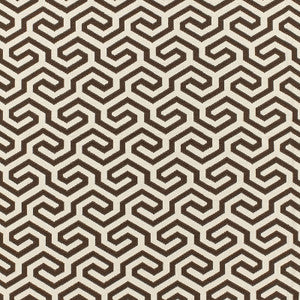 Ming Fret Chocolate 66885 by Schumacher Designer Fabric