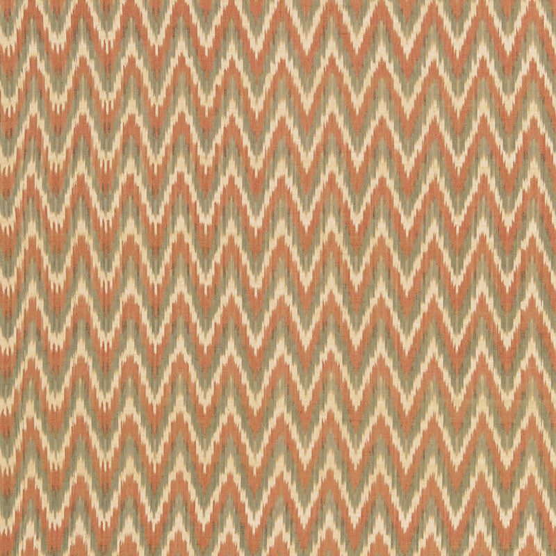 Adari Cotton Ikat Sienna 66940 by Schumacher Designer Fabric CHROMA See Sample INDIA LIGHT DUTY </p><p>Repeat: Horizontal: 2 3/8" (6CM) and Vertical: 2 1/2" (6CM) 52" WIDE (132CM) - Swanky Fabrics -