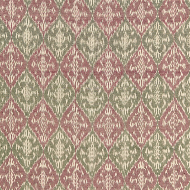 Varanasi Cotton Ikat Mulberry 66950 by Schumacher Designer Fabric CHROMA See Sample INDIA LIGHT DUTY </p><p>Repeat: Horizontal: 4 1/4" (11CM) and Vertical: 7 1/8" (18CM) 52" WIDE (132CM) - Swanky Fabrics -