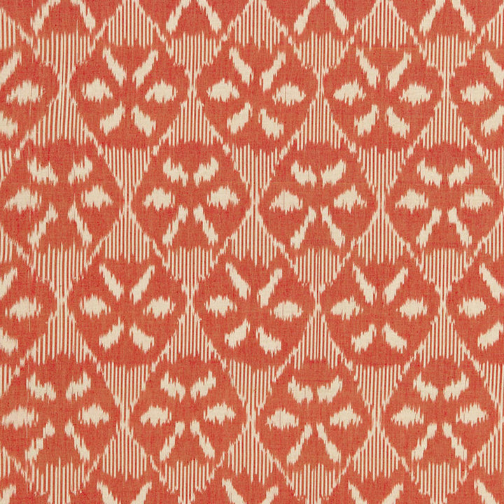 Darjeeling Cotton Ikat Persimmon 66963 by Schumacher Fabric Schumacher Fabric Darjeeling Cotton Ikat Persimmon 66963Fabric COTTON 100% INDIA </p><p>Repeat: H: HORZ. 6 5/8" (17CM), V: VERT. 11" (28CM) 52 - Fabric Carolina -