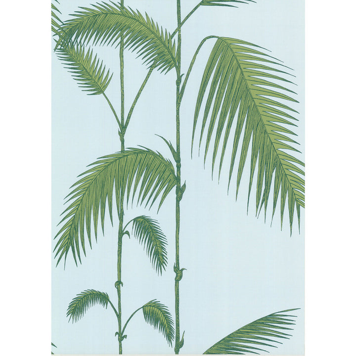 Palm Leaves Pale Bl by Cole & Son Designer Wallcovering COLE & SON NEW CONTEMPORARY PAPER - 100% United Kingdom Horizontal: 20.5 and Vertical: 28.3 20.5 - Swanky Fabrics -
