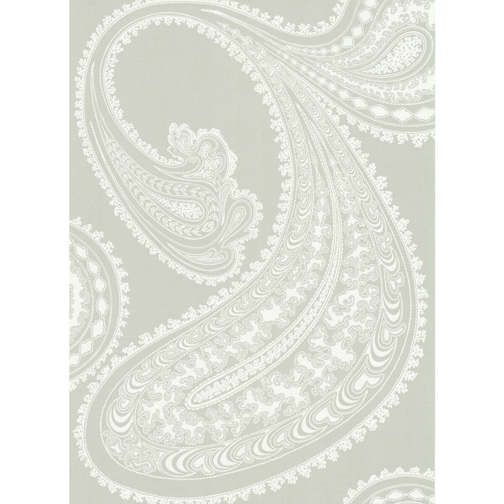 Rajapur White/Gy by Cole & Son Designer Wallcovering COLE & SON NEW CONTEMPORARY PAPER - 100% United Kingdom - Horizontal: 21 and Vertical: 30 20.5 - Swanky Fabrics -