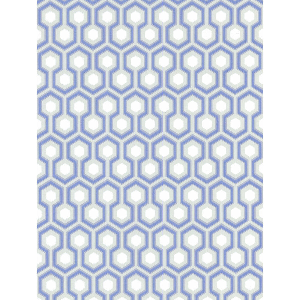Hicks' Hexagon Blue/Gr by Cole & Son Designer Wallcovering COLE & SON NEW CONTEMPORARY PAPER - 100% United Kingdom Horizontal: 20.5 and Vertical: 4 20.5 - Swanky Fabrics -