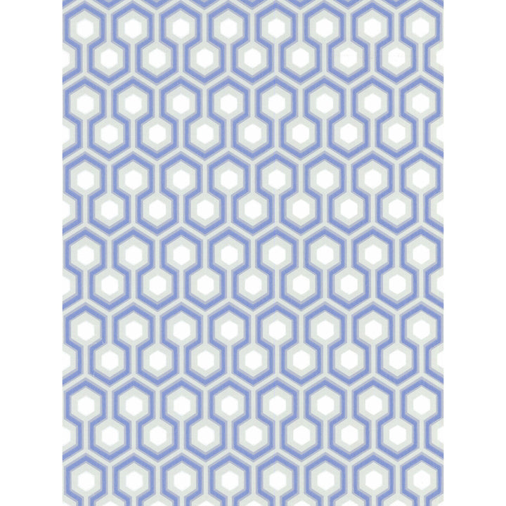 Hicks' Hexagon Blue/Gr by Cole & Son Designer Wallcovering COLE & SON NEW CONTEMPORARY PAPER - 100% United Kingdom - Horizontal: 20.5 and Vertical: 4 20.5 - Swanky Fabrics -