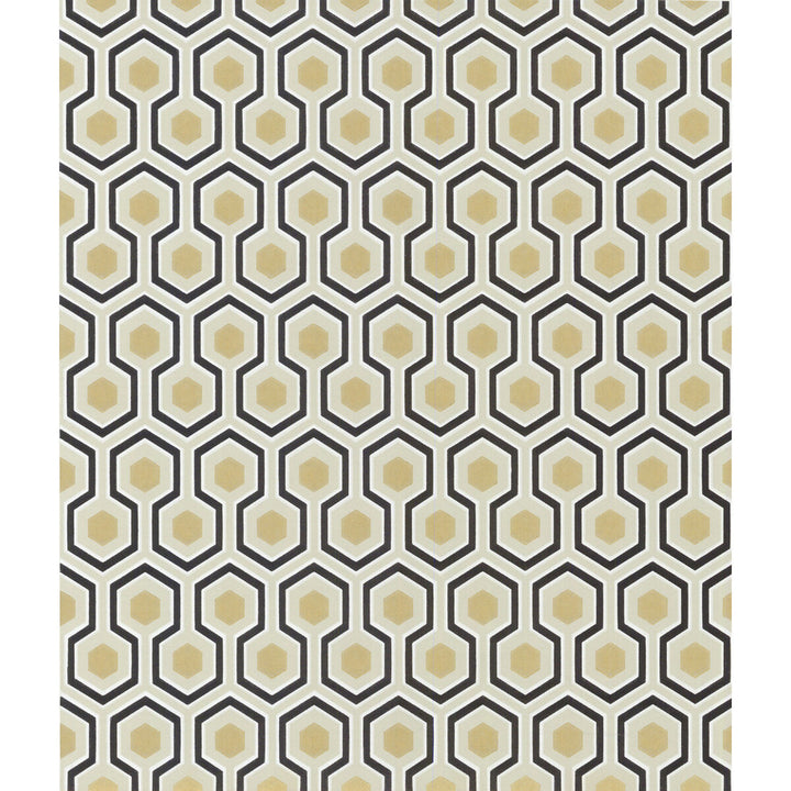 Hicks' Hexagon Black/G by Cole & Son Designer Wallcovering COLE & SON NEW CONTEMPORARY PAPER - 100% United Kingdom Horizontal: 20.5 and Vertical: 4 20.5 - Swanky Fabrics -