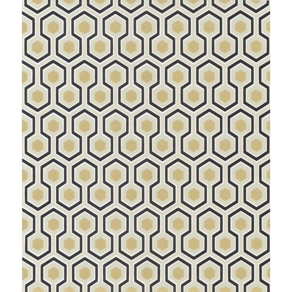 Hicks' Hexagon Black/G by Cole & Son Wallcovering Cole & Son Wallcovering Hicks' Hexagon Black/GWallcovering COLE & SON NEW CONTEMPORARY PAPER - 100% United Kingdom </p><p>Repeat: H: 20.5, V: 4 20.5 - Fabric Carolina -