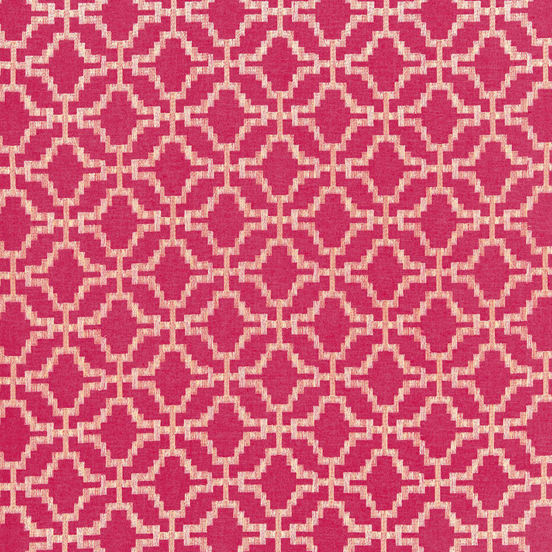 Sarana Linen Embroidery Raspberry 67012 by Schumacher Designer Fabric CHROMA LINEN 45% COTTON 37% INDIA MARTINDALE 10,000 </p><p>Repeat: Horizontal: 5" (13CM) and Vertical: 5" (13CM) 52.5 - Swanky Fabrics -
