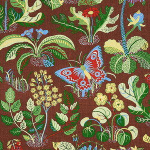 Exotic Butterfly Brown 176186 by Schumacher Designer Fabric
