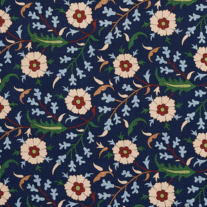 Floralia Indigo 179951 by Schumacher Designer Fabric