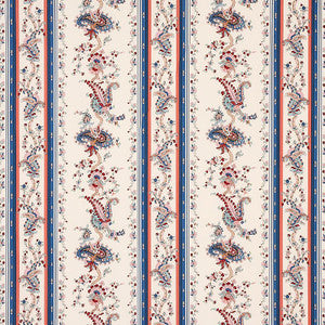 Elena Paisley Stripe Blue 179980 by Schumacher Designer Fabric
