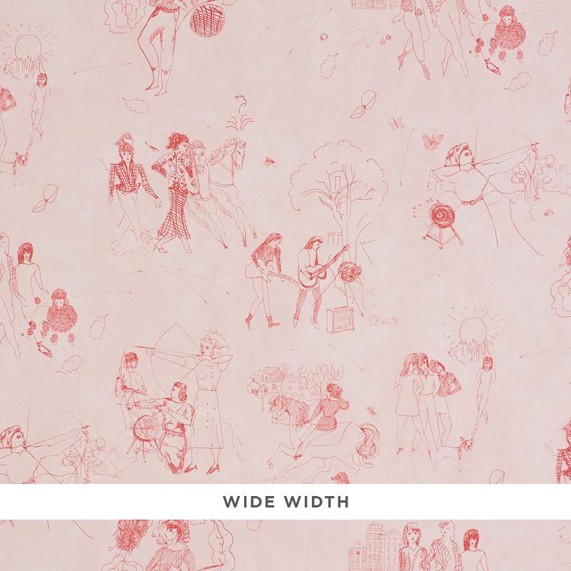 Toile De Femmes Poppy 5011082 by Schumacher Designer Wallpaper Peg Norriss 18.0" - Swanky Fabrics -