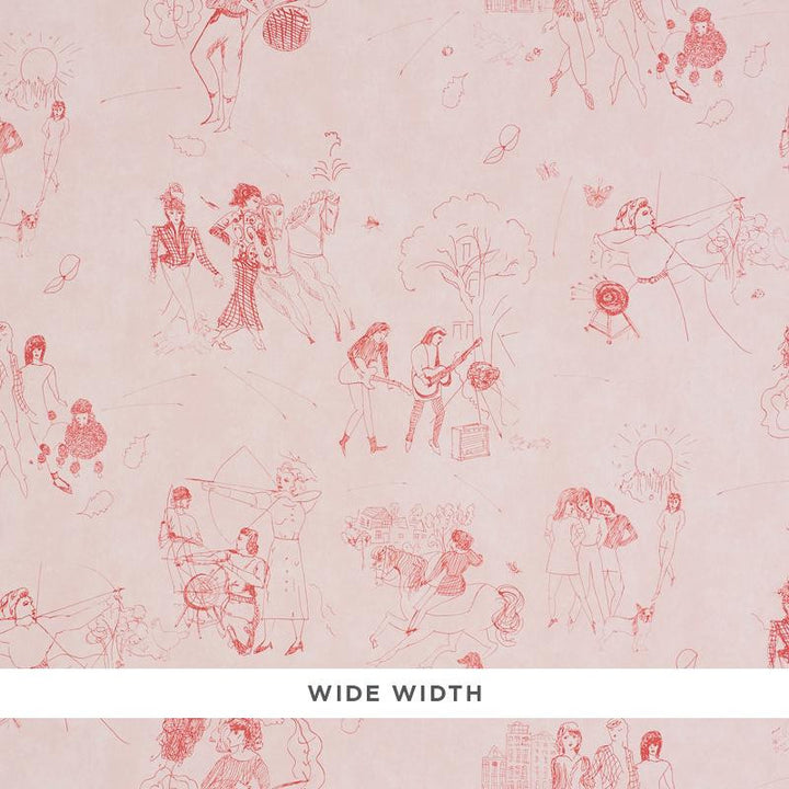 Toile De Femmes Poppy 5011082 by Schumacher Designer Wallpaper Peg Norriss 18.0" - Swanky Fabrics -