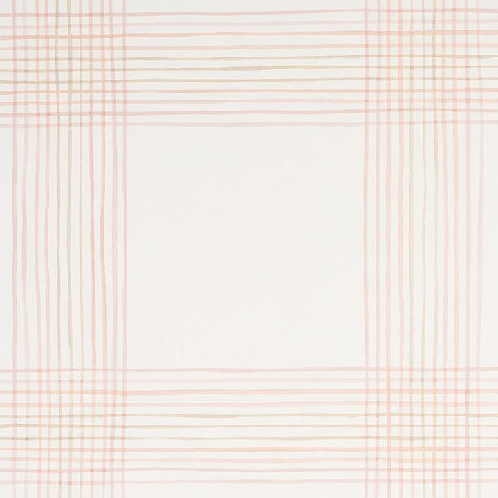 Minerva Plaid Pink 5012372 by Schumacher Designer Wallpaper Plaid Wallcoverings 27.0" - Swanky Fabrics -