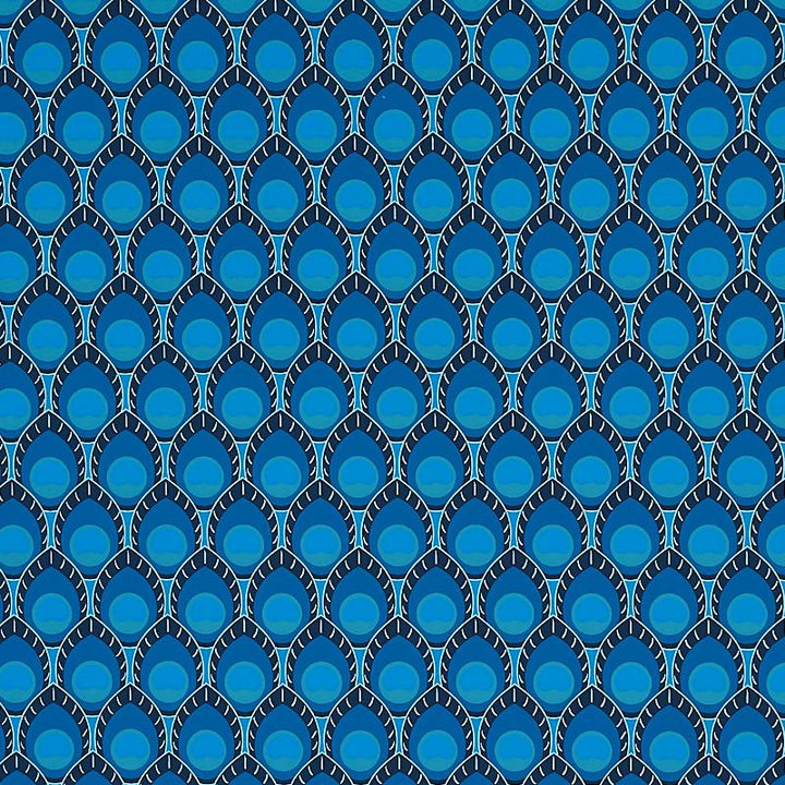 Dawnridge Peacock 5012521 by Schumacher Designer Wallpaper Cristina Buckley 1.75" - Swanky Fabrics -